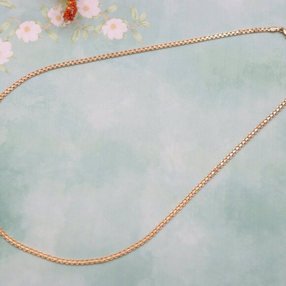 "Shiny Rose Gold Chain Necklace Simple Elegant Look, XPNL0122 - Picture 9 of 12